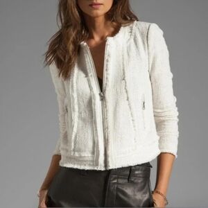 REBECCA TAYLOR White Women's Tweed Jacket, Size Small (S)